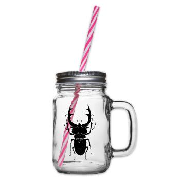 Hirschkäfer Entomologie Wildnis - Henkelglas mit Schraubdeckel - Klar - Rechts