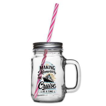 Making Memories One Cruise at a Time - Henkelglas mit Schraubdeckel - Klar - Rechts