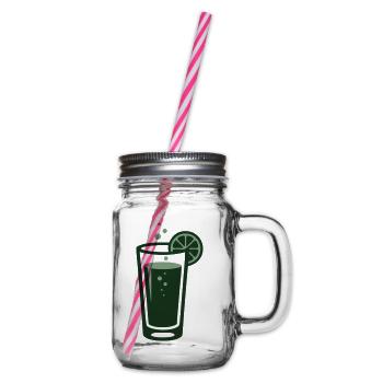 Ingwer Limonade Cocktail Glas Logo - Henkelglas mit Schraubdeckel - Klar - Rechts