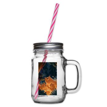 Lagerfeuer Bärenfreundschaft - Henkelglas mit Schraubdeckel - Klar - Rechts