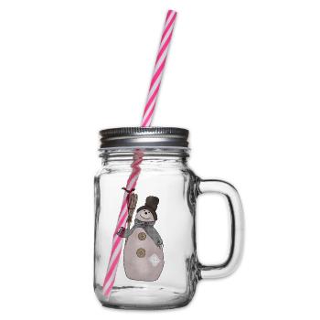Schaebiger_Schneemann - Henkelglas mit Schraubdeckel - Klar - Rechts