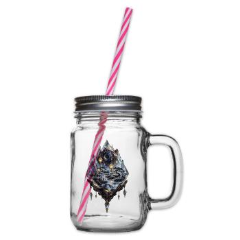 Sternenmoor im schwebenden Kristallterrarium - Henkelglas mit Schraubdeckel - Klar - Rechts