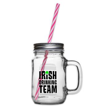 irish drinking team - Henkelglas mit Schraubdeckel - Klar - Rechts