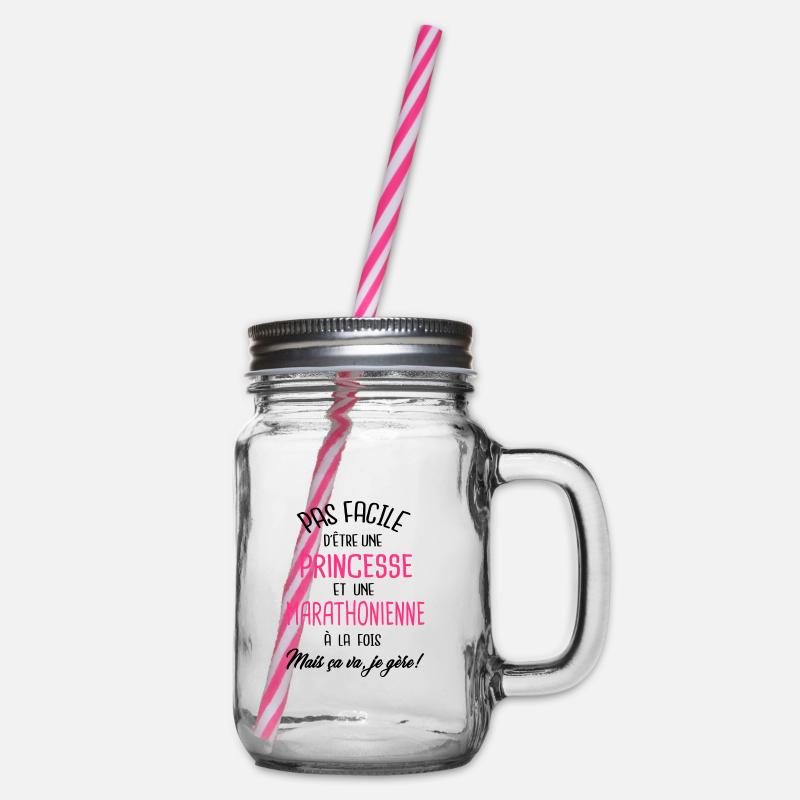 Pas facile d'être princesse et marathonienne - Bocal à boisson - transparent