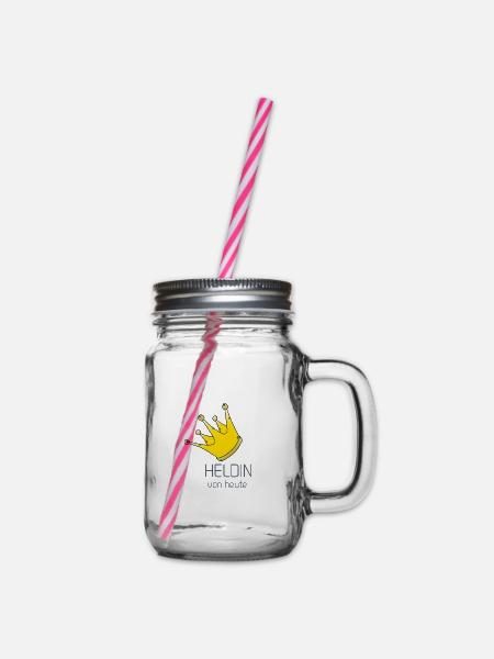 Heldin - Henkelglas mit Schraubdeckel - Klar