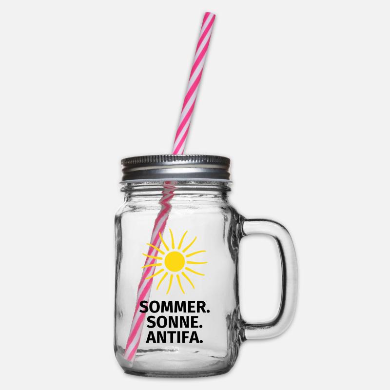 Sommer Sonne Antifa - Henkelglas mit Schraubdeckel - Klar