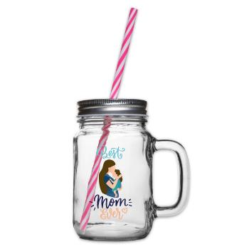 Best mom ever - Glass jar with handle and screw cap - clear - Right