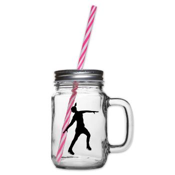 Eiskunstläuferin in stabiler Pose - Henkelglas mit Schraubdeckel - Klar - Rechts