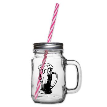 Bierglas Symbol - Henkelglas mit Schraubdeckel - Klar - Rechts