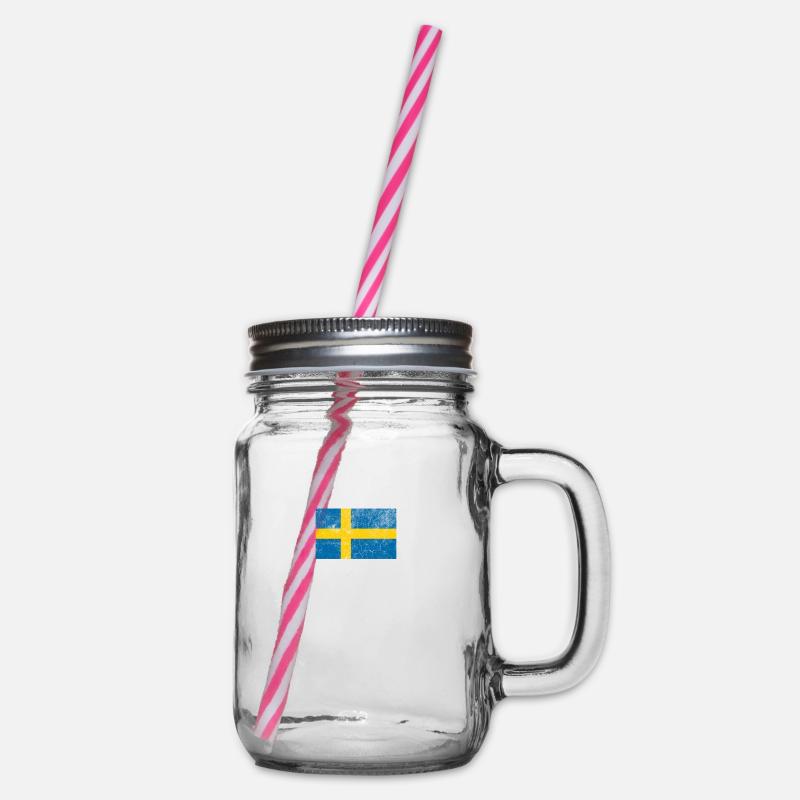 Drapeau de la Suède en détresse - Bocal à boisson - transparent