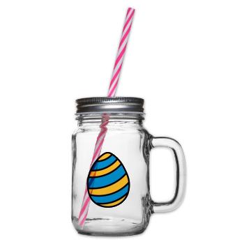 Osterei Easter Egg Ostern Geschenkidee - Henkelglas mit Schraubdeckel - Klar - Rechts