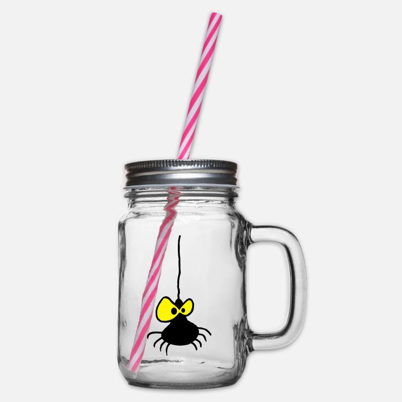 Grumpy Spider Zweifarbiges Design - Henkelglas mit Schraubdeckel - Klar