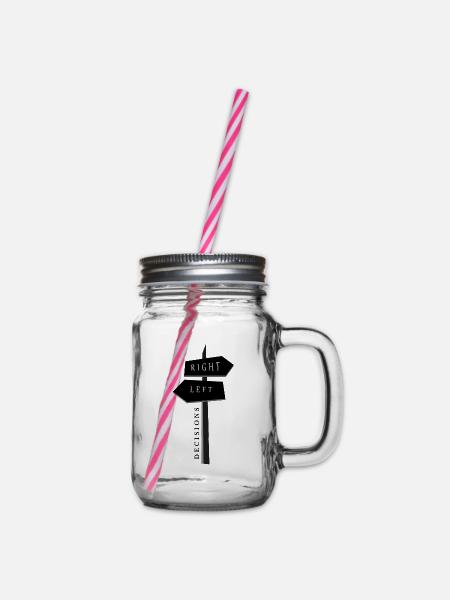 Wegweiser Design - Henkelglas mit Schraubdeckel - Klar