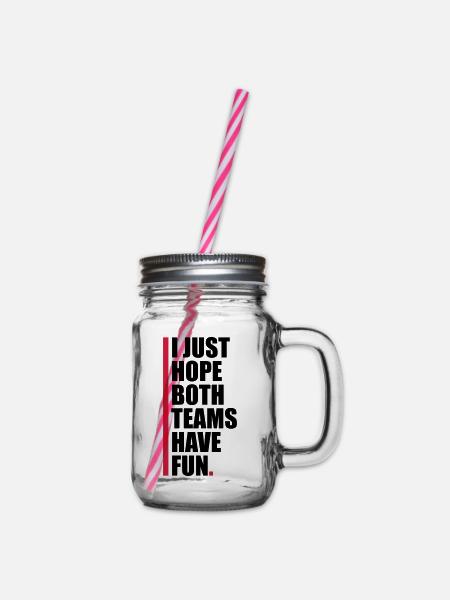 Both Teams Have Fun - Henkelglas mit Schraubdeckel - Klar