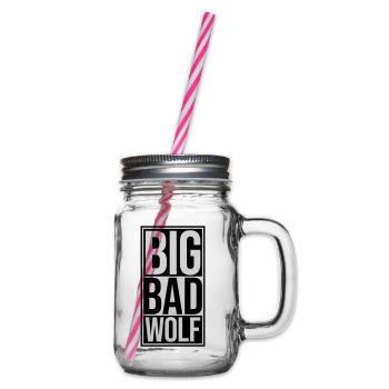 big bad wolf Zitat - Henkelglas mit Schraubdeckel - Klar - Rechts