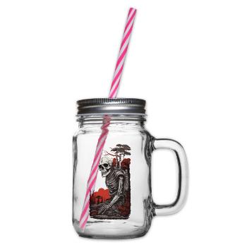 Okkulte Steampunk Apokalypse Gothic Skelet Design - Henkelglas mit Schraubdeckel - Klar - Rechts