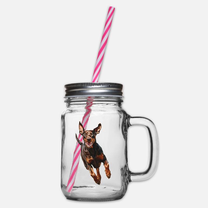 Dobermann - Henkelglas mit Schraubdeckel - Klar
