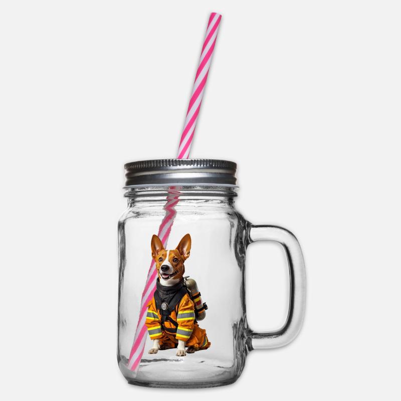 Basenji - Henkelglas mit Schraubdeckel - Klar