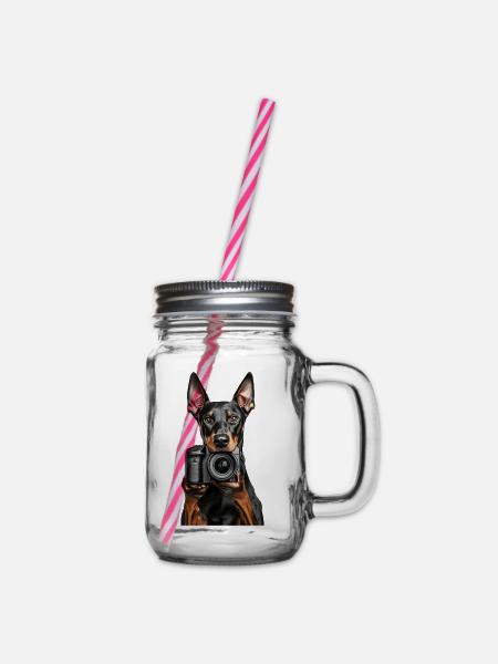 Dobermann - Henkelglas mit Schraubdeckel - Klar