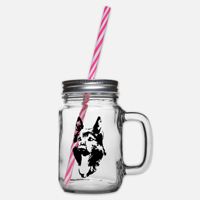 Deutscher Schäferhund Kopf - Henkelglas mit Schraubdeckel - Klar