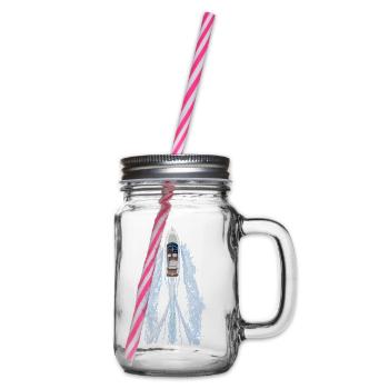 TopAnsicht Jacht mit Wasserwirbel - Henkelglas mit Schraubdeckel - Klar - Rechts