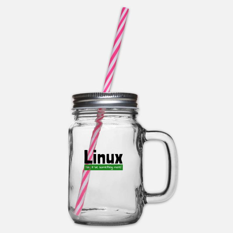 Linux Computer Computerarbeit witzige Sprüche Nerd - Henkelglas mit Schraubdeckel - Klar