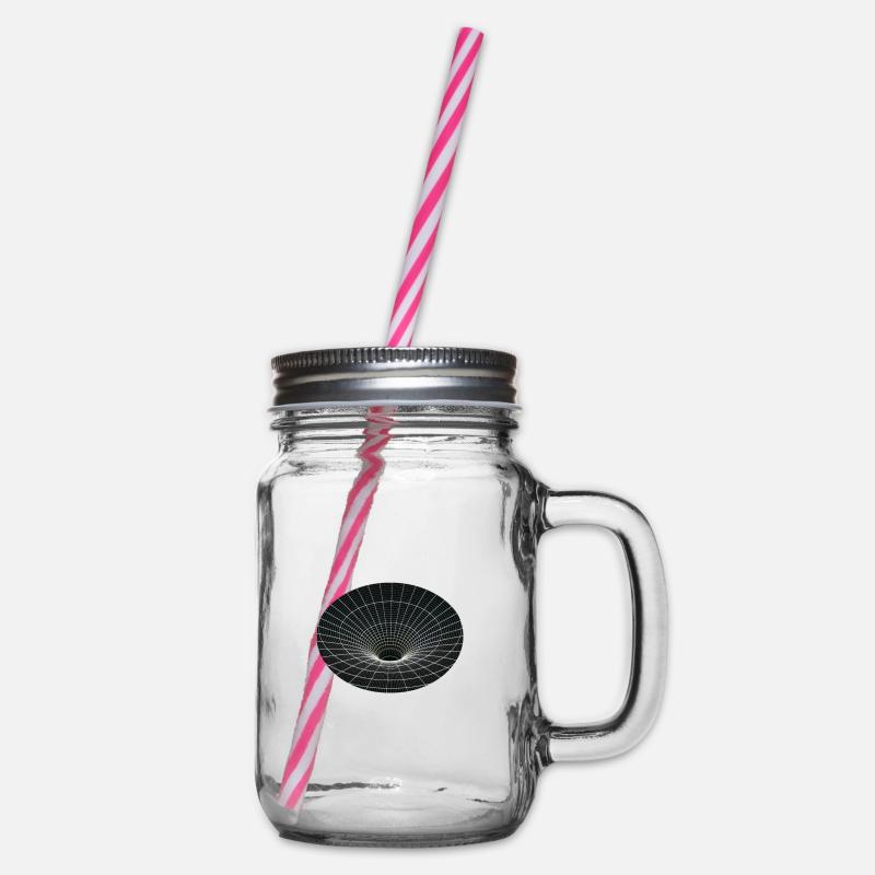 Vortex Grid Wormhole - Glass jar with handle and screw cap - clear