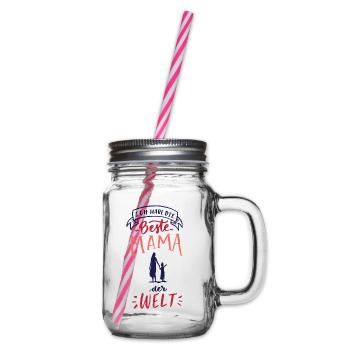 Ich habe die beste Mama der Welt - Henkelglas mit Schraubdeckel - Klar - Rechts