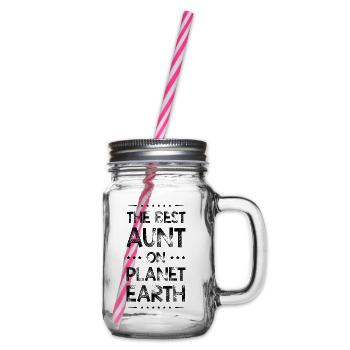 Beste Tante Spruch - Henkelglas mit Schraubdeckel - Klar - Rechts
