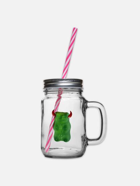Gummibärchen Devil - Henkelglas mit Schraubdeckel - Klar