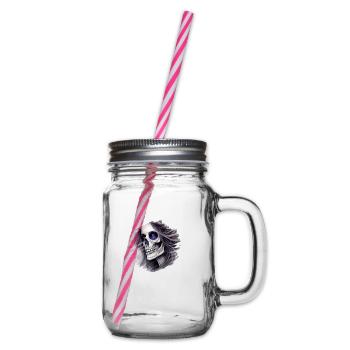 Skeleton - Glass jar with handle and screw cap - clear - Right