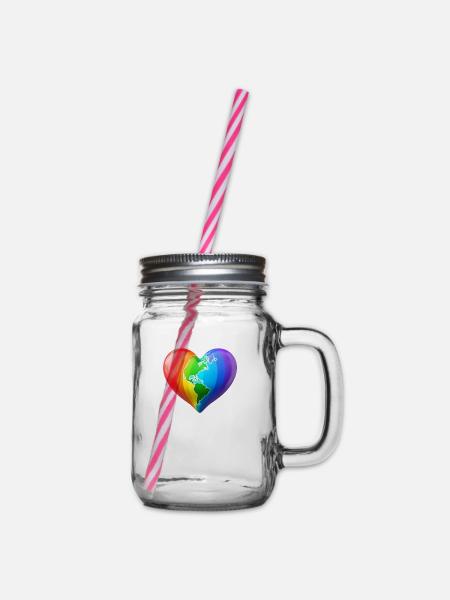 LBTQ Herz - Henkelglas mit Schraubdeckel - Klar