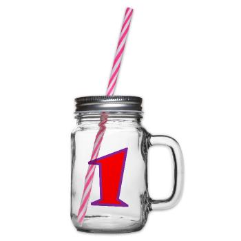 1. 1 JAHR. 1. GEBURTSTAG. 1 JAHR GEBURTSTAG. 1 - Henkelglas mit Schraubdeckel - Klar - Rechts