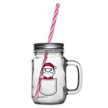 père noël dans une poche - Bocal à boisson - transparent - Droite