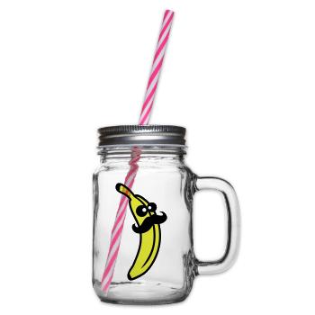 Sir Mustache Banana - Henkelglas mit Schraubdeckel - Klar - Rechts