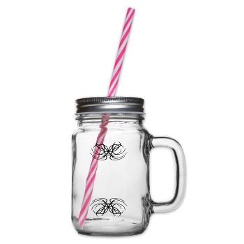 Design artful abstract tribal - Glass jar with handle and screw cap - clear - Right
