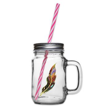 Feather - Glass jar with handle and screw cap - clear - Right