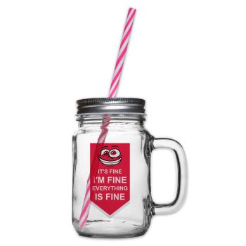 everything is fine Zitat - Henkelglas mit Schraubdeckel - Klar - Rechts