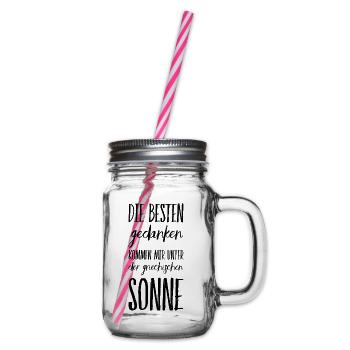 Lustiger Griechischer Spruch Griechenland Geschenk - Henkelglas mit Schraubdeckel - Klar - Rechts