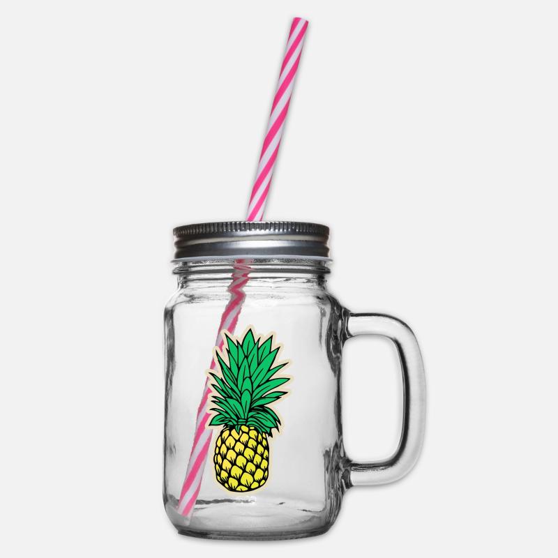 Ananas - Henkelglas mit Schraubdeckel - Klar