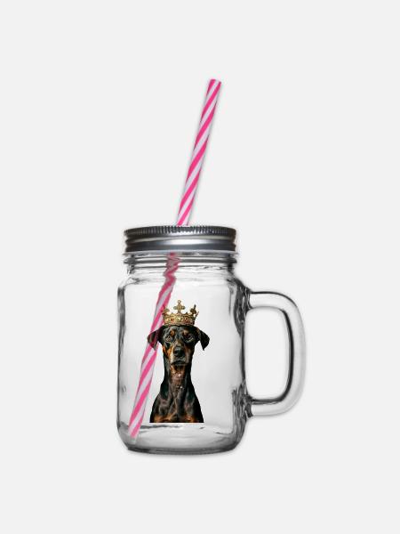 Dobermann - Henkelglas mit Schraubdeckel - Klar