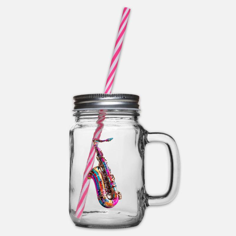 Design de saxophone coloré - Bocal à boisson - transparent