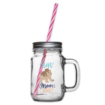 Best mom ever - Glass jar with handle and screw cap - clear - Right