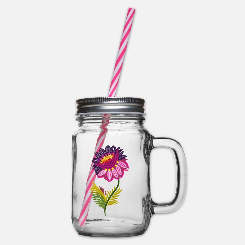 Schöne isolierte Blumen - Henkelglas mit Schraubdeckel - Klar