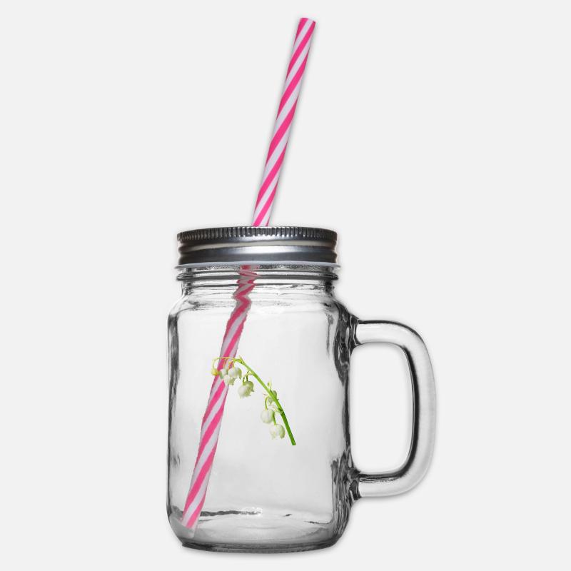 Maiglöckchen Frühling - Henkelglas mit Schraubdeckel - Klar