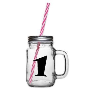 1. 1 JAHR. 1. GEBURTSTAG. 1 JAHR GEBURTSTAG. 1 - Henkelglas mit Schraubdeckel - Klar - Rechts