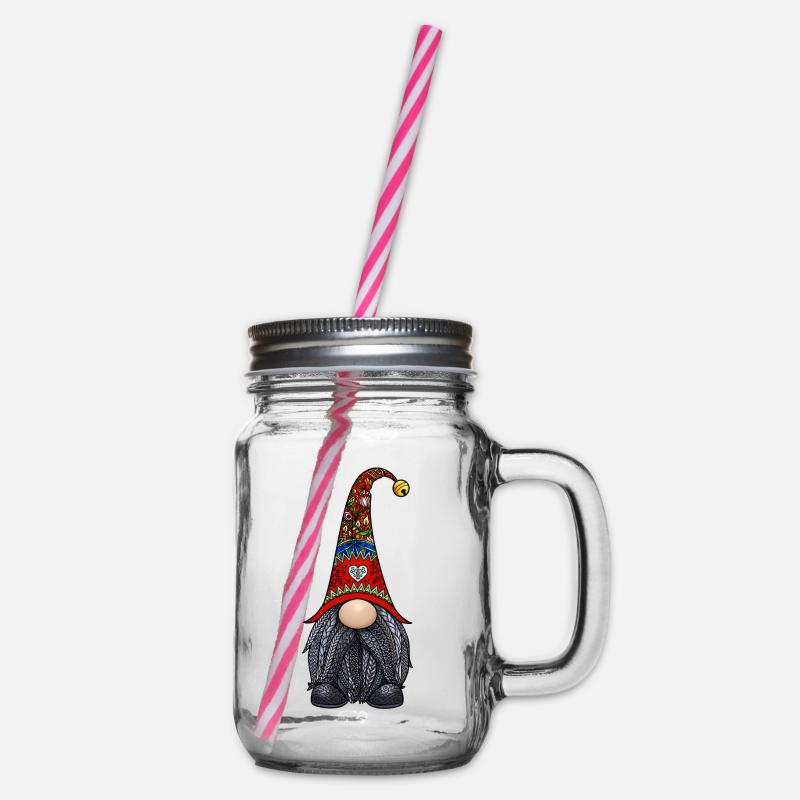 Tomte Zentangle - Bocal à boisson - transparent
