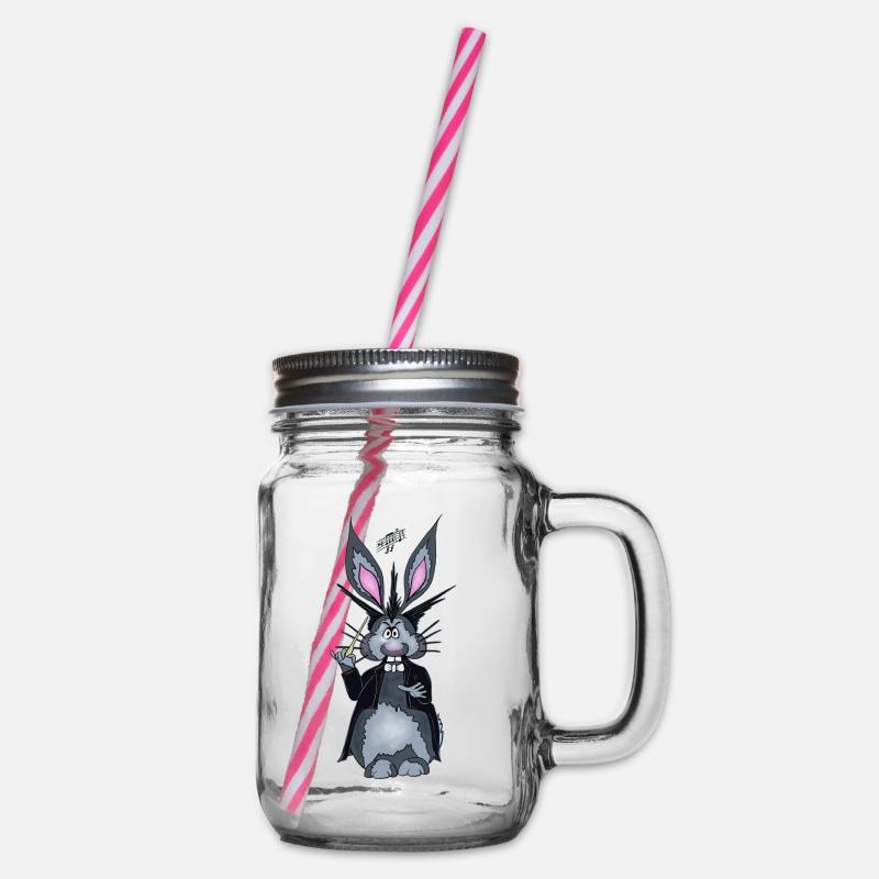 Herbert der Hase als Dirigent - Henkelglas mit Schraubdeckel - Klar