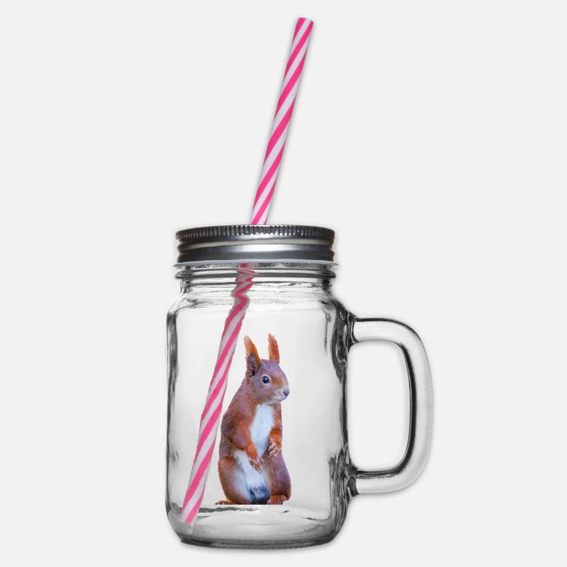 Eichhönchen - Henkelglas mit Schraubdeckel - Klar