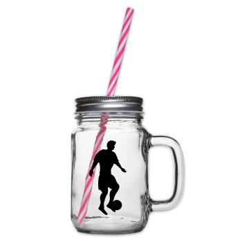Silhouette de footballeur 001 - Bocal à boisson - transparent - Droite